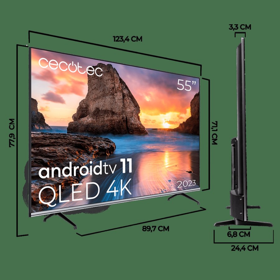 Televisores / Smart Tv | Cecotec Tv Cecotec V1 Series Vqu10055S Television Qled 55" Smart Tv Cecotec