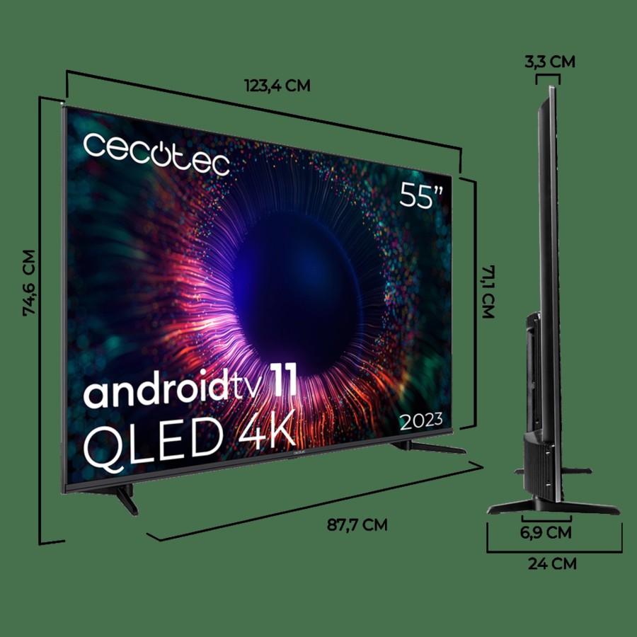 Televisores / Smart Tv | Cecotec Tv Cecotec V1+ Series Vqu11055+ Television Qled 55" Smart Tv Cecotec