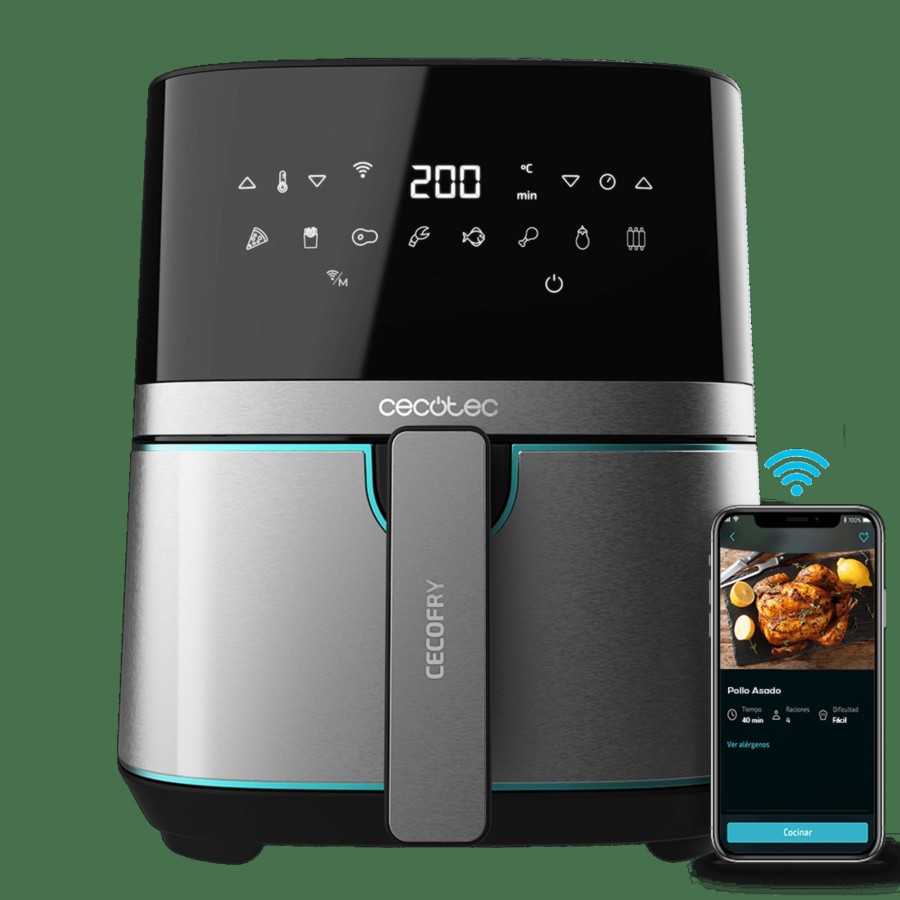 Freidoras Sin Aceite | Cecotec Cecofry Full Inox 5500 Connected Freidora Sin Aceite Airfryer Con App Y Wifi Cecotec