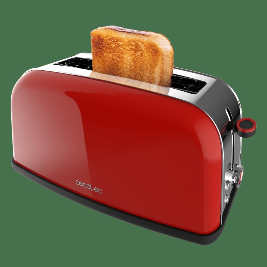 Tostadoras | Cecotec Toastin' Time 850 Red Long Lite Tostador Vertical Cecotec