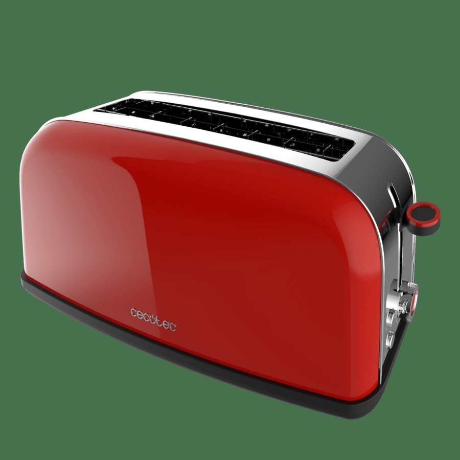 Tostadoras | Cecotec Toastin' Time 850 Red Long Lite Tostador Vertical Cecotec