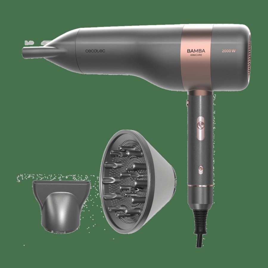 Secadores De Pelo | Cecotec Bamba Ionicare 6000 Rockstar Vision Secador Ionico De Pelo Con Difusor Cecotec