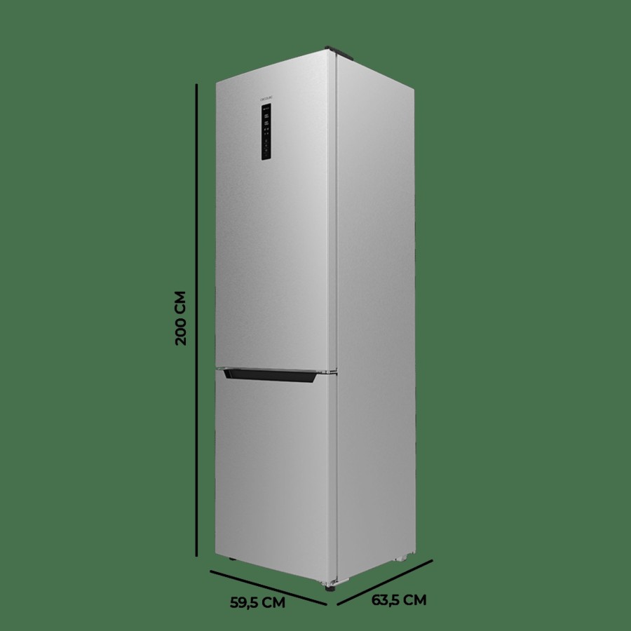 Frigorificos | Cecotec Bolero Coolmarket 356 Inox D Frigorifico Combi Con Nevera Y Congelador Cecotec