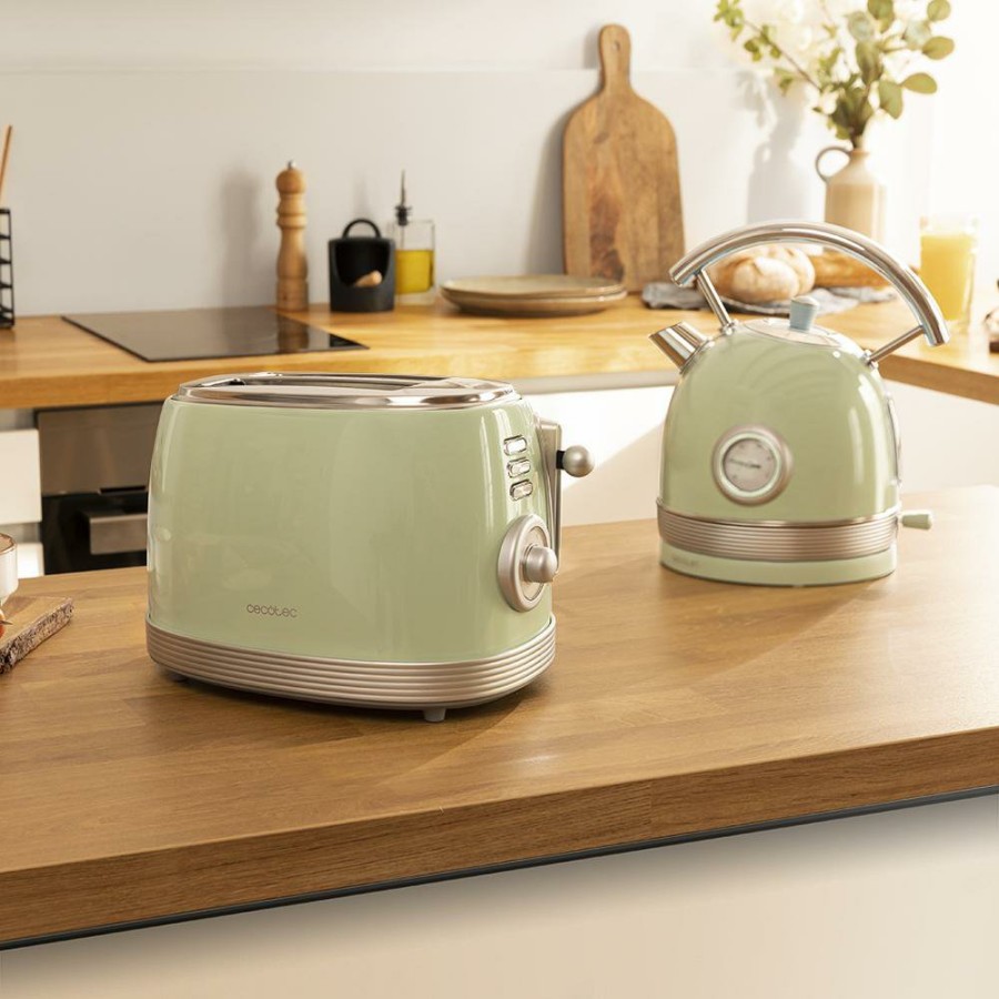 Tostadoras | Cecotec Vintage 800 Light Green Tostador Vertical Cecotec