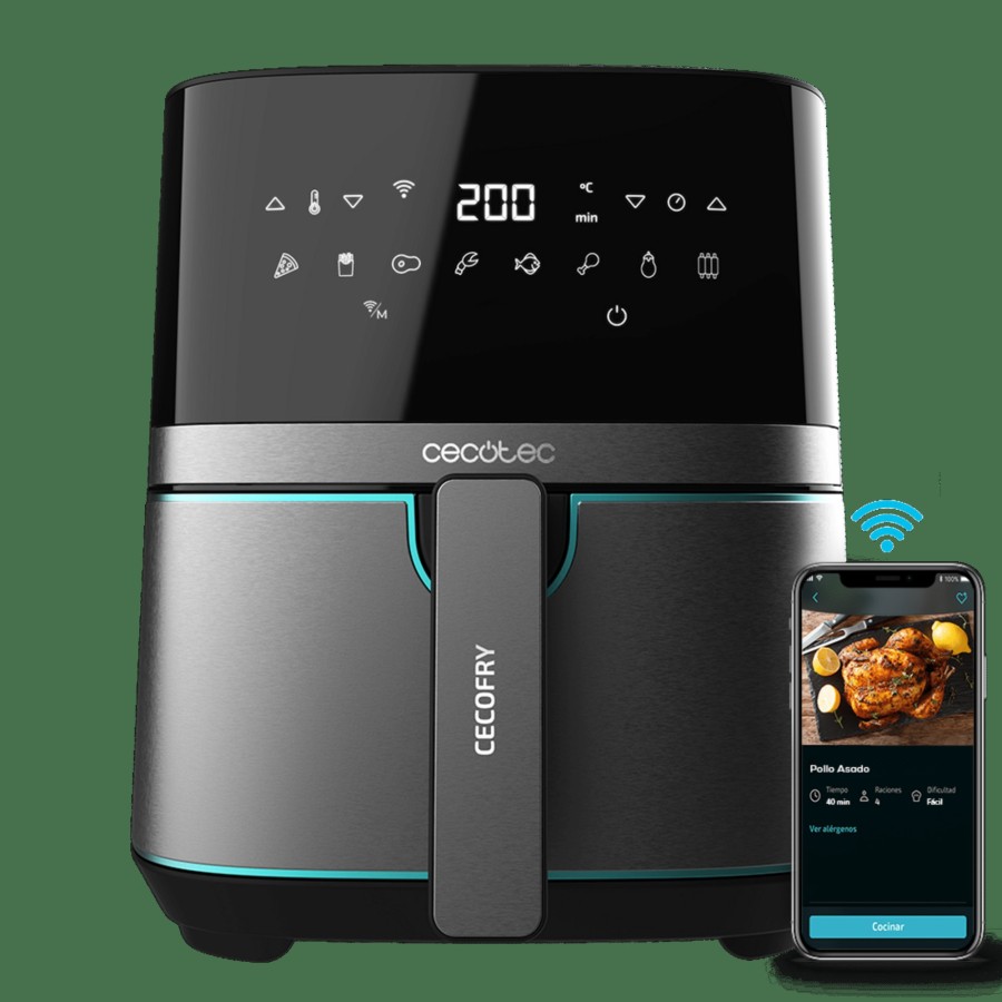 Freidoras Sin Aceite | Cecotec Cecofry Full Inoxblack 5500 Connected Freidora Sin Aceite Airfryer Con App Y Wifi Cecotec