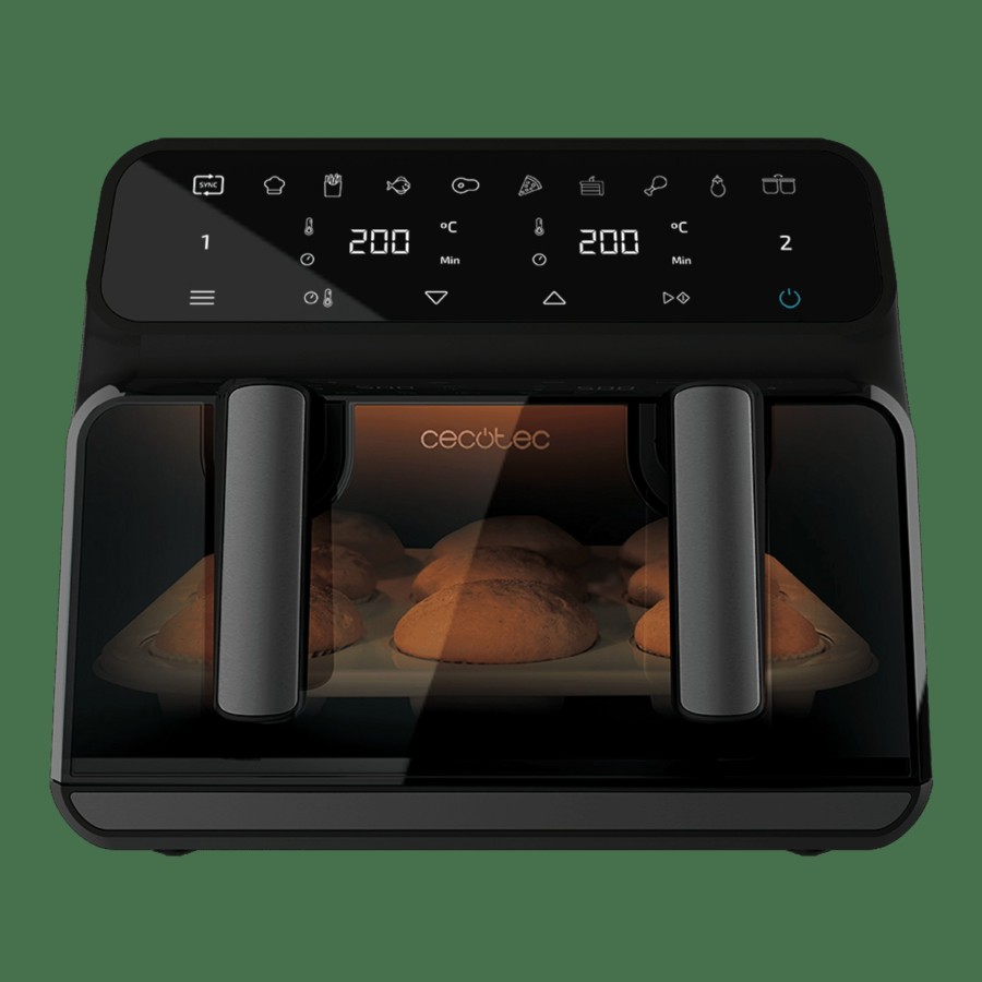 Freidoras Sin Aceite | Cecotec Cecofry Dualflex 9000 Window Freidora Sin Aceite Airfryer 9 L Cecotec