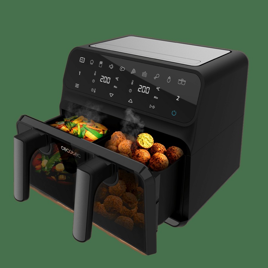 Freidoras Sin Aceite | Cecotec Cecofry Dualflex 9000 Window Freidora Sin Aceite Airfryer 9 L Cecotec