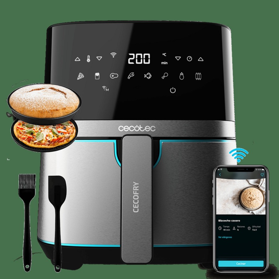 Freidoras Sin Aceite | Cecotec Cecofry Full Inox 5500 Connected Pack Freidora Sin Aceite Airfryer Cecotec