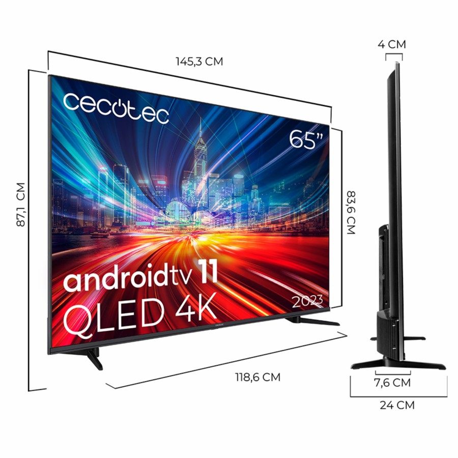 Televisores / Smart Tv | Cecotec Tv Cecotec V1+ Series Vqu11065M+ Television Qled 65" Smart Tv Cecotec