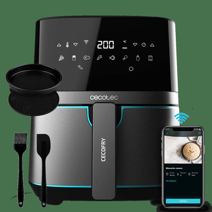 Freidoras Sin Aceite | Cecotec Cecofry Full Inoxblack 5500 Connected Pack Freidora Sin Aceite Airfryer Cecotec