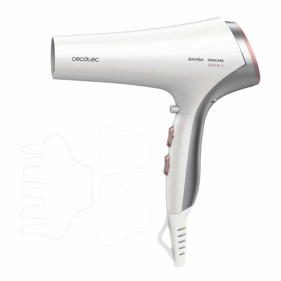 Secadores De Pelo | Cecotec Bamba Ionicare 5320 Flashlook Secador Ac De 2200W Con Dos Concentradores Y Difusor Cecotec