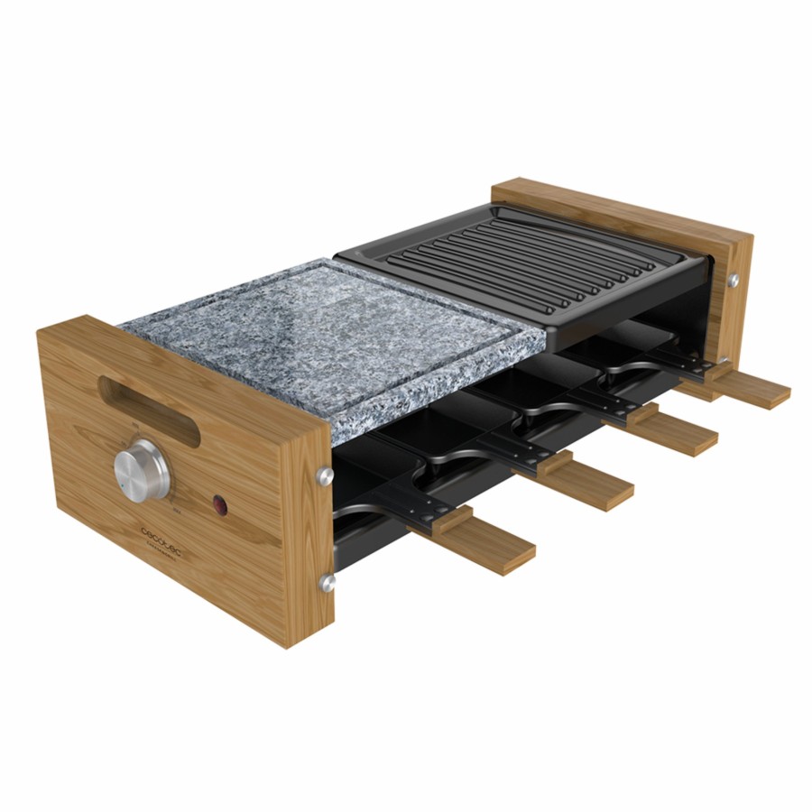 Planchas De Cocina | Cecotec Cheese&Grill 8400 Wood Mixgrill Raclette Para Queso Cecotec