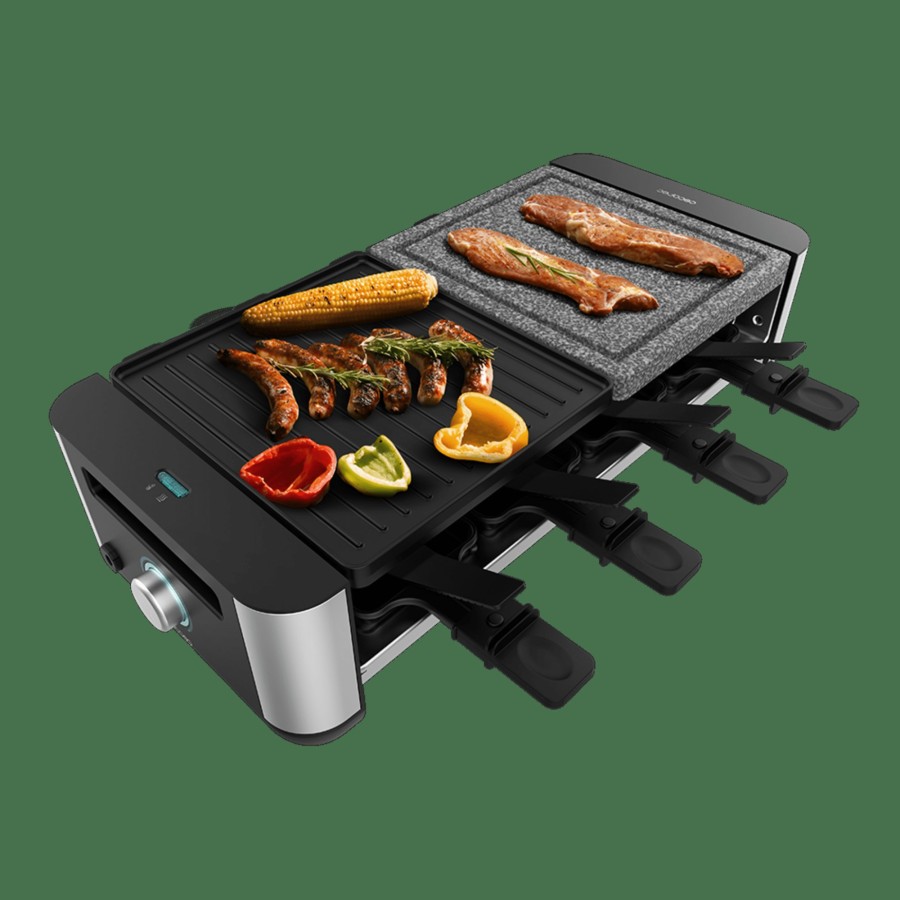 Planchas De Cocina | Cecotec Cheese&Grill 16000 Inox Mixgrill Raclette Para Queso Cecotec