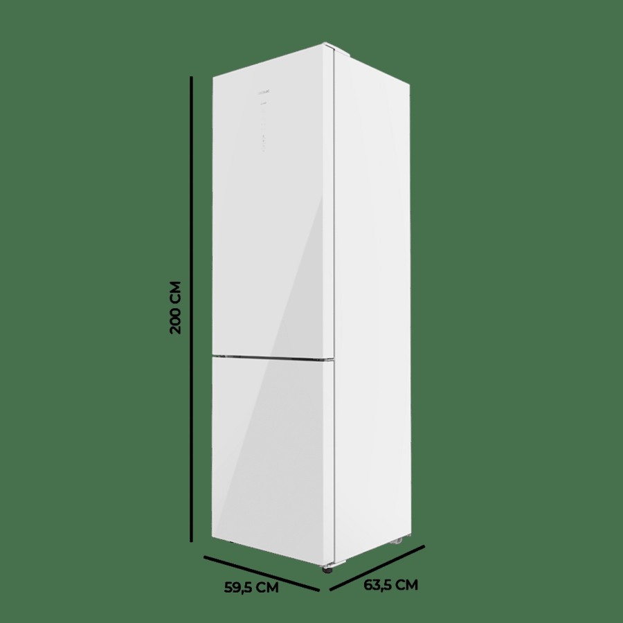 Frigorificos | Cecotec Bolero Coolmarket 356 White Glass D Frigorifico Combi Con Nevera Y Congelador Cecotec