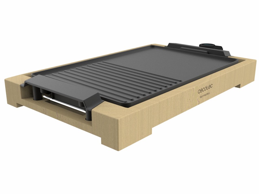 Planchas De Cocina | Cecotec Tasty&Grill 2000 Bamboo Black Plancha De Asar Electrica De 2000 W Cecotec