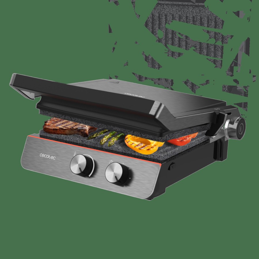 Planchas De Cocina | Cecotec Rock'Ngrill Blaze Neon Parrilla Electrica Cecotec