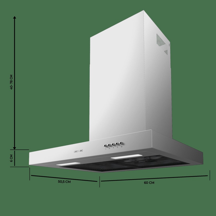 Campanas Extractoras | Cecotec Bolero Flux Tm 606500 Inox A Campana T Cecotec