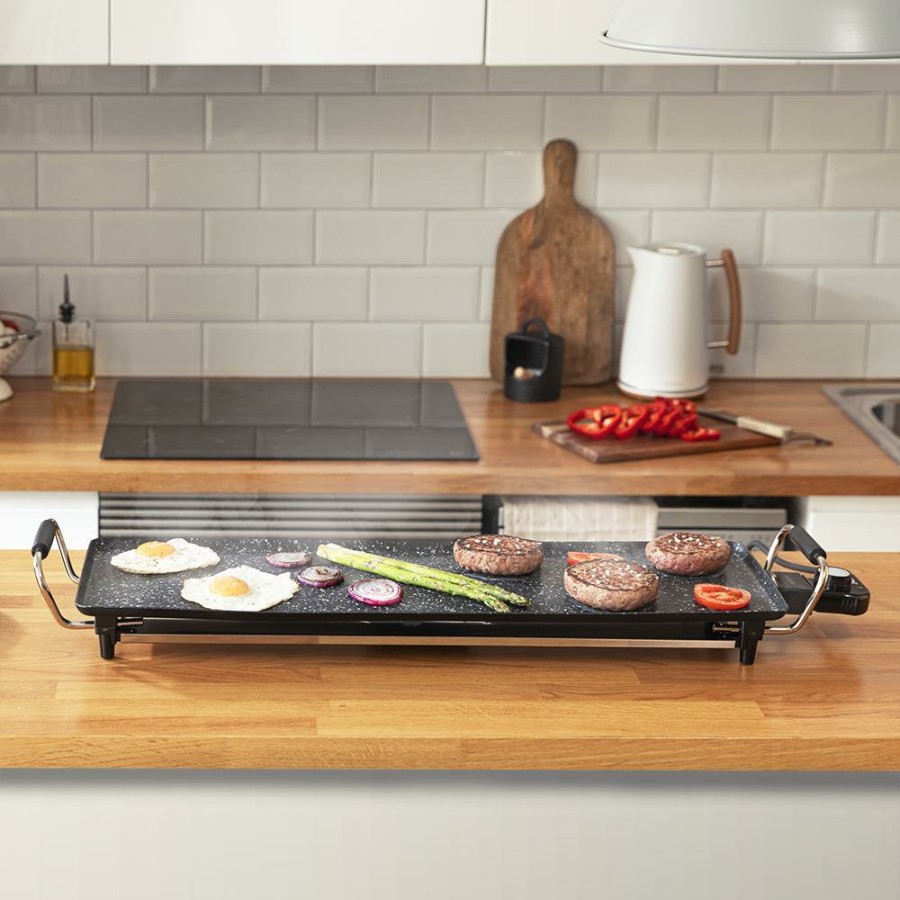 Planchas De Cocina | Cecotec Tasty&Grill 3000 Rockwater Xl Plancha De Asar Electrica De 2400 W Con Revestimiento Rockstone Y Placas Mixtas Cecotec