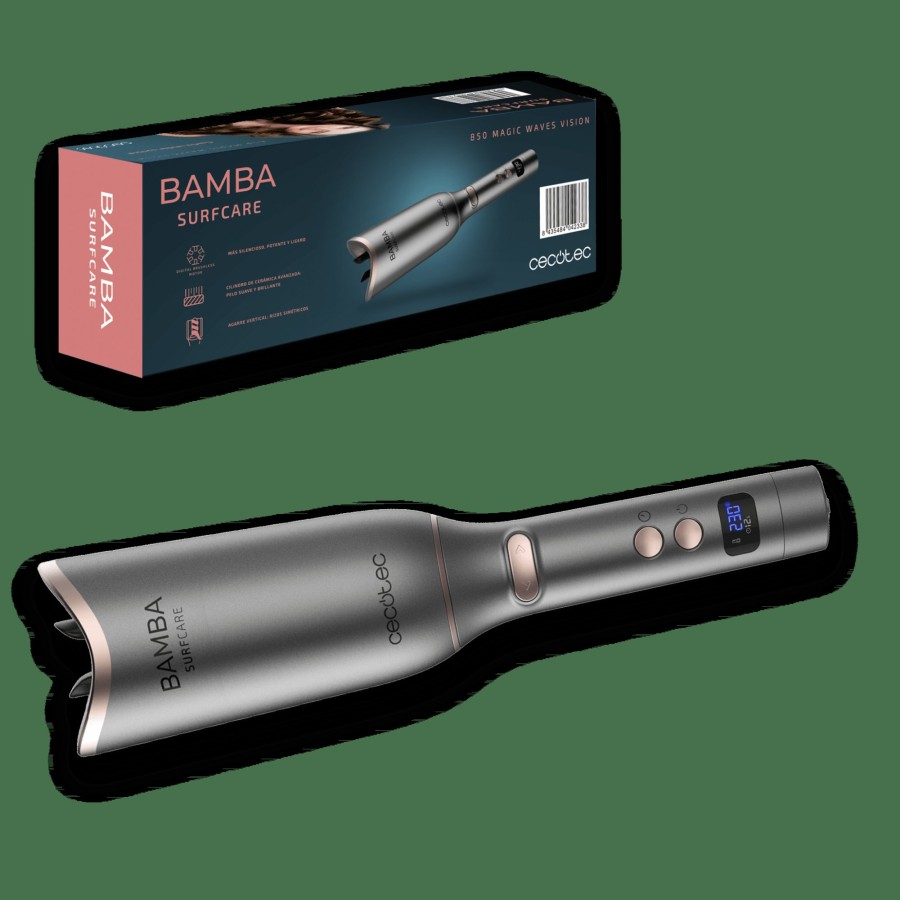 Rizadores De Pelo | Cecotec Bamba Surfcare 850 Magic Waves Vision Rizador De Pelo Automatico Cecotec