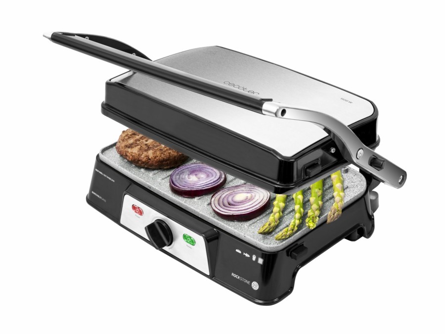 Planchas De Cocina | Cecotec Rock´Ngrill 1500 Take&Clean Parrilla Electrica Cecotec