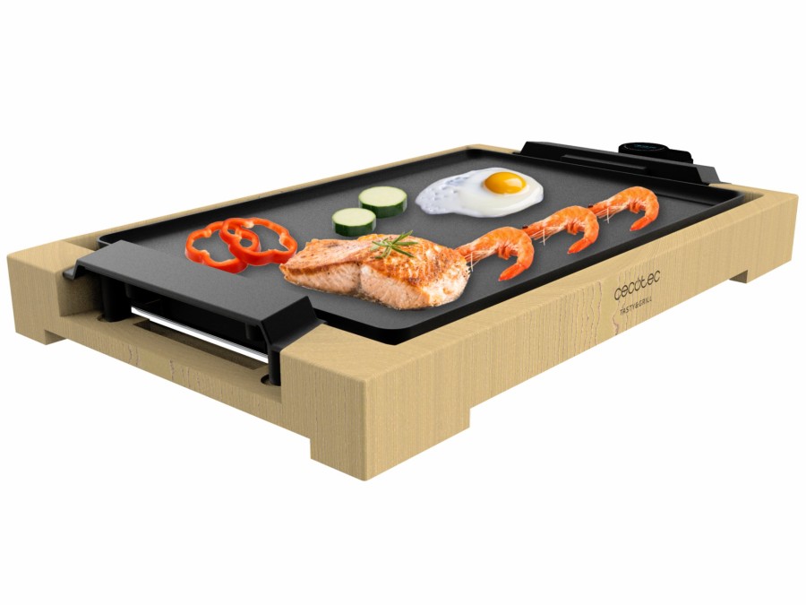 Planchas De Cocina | Cecotec Tasty&Grill 2000 Bamboo Plancha Electrica Cocina 2000 W Cecotec