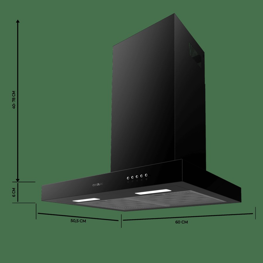 Campanas Extractoras | Cecotec Bolero Flux Tm 606500 Black A Campana T Cecotec