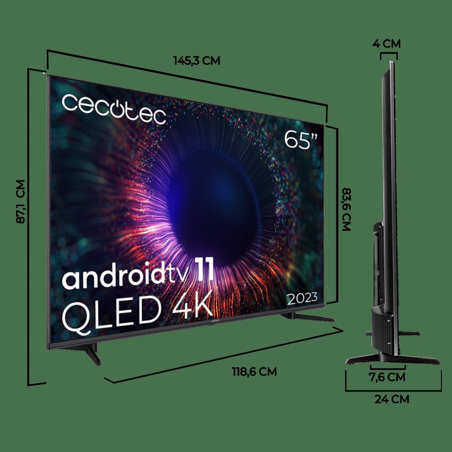 Televisores / Smart Tv | Cecotec Tv Cecotec V1+ Series Vqu11065+ Television Qled 65" Smart Tv Cecotec