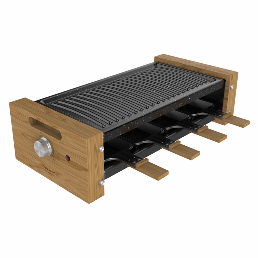 Planchas De Cocina | Cecotec Cheese&Grill 8200 Wood Black Raclette Para Queso Cecotec