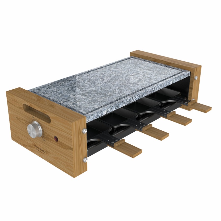 Planchas De Cocina | Cecotec Cheese&Grill 8600 Wood Allstone Raclette Para Queso Cecotec