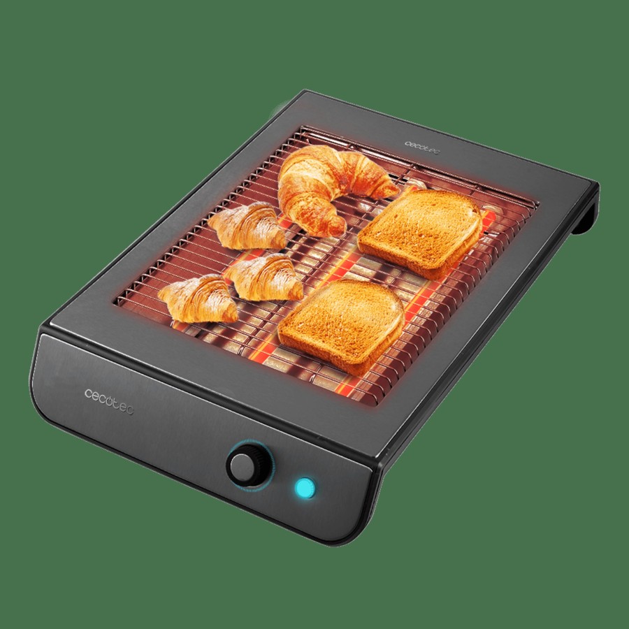 Tostadoras | Cecotec Turbo Easytoast Inoxdark Tostador Plano Horizontal Cecotec