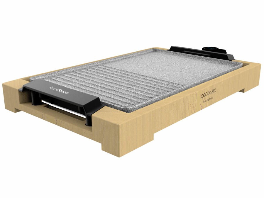 Planchas De Cocina | Cecotec Tasty&Grill 2000 Bamboo Mixstone Plancha Electrica Cocina 2000 W Cecotec