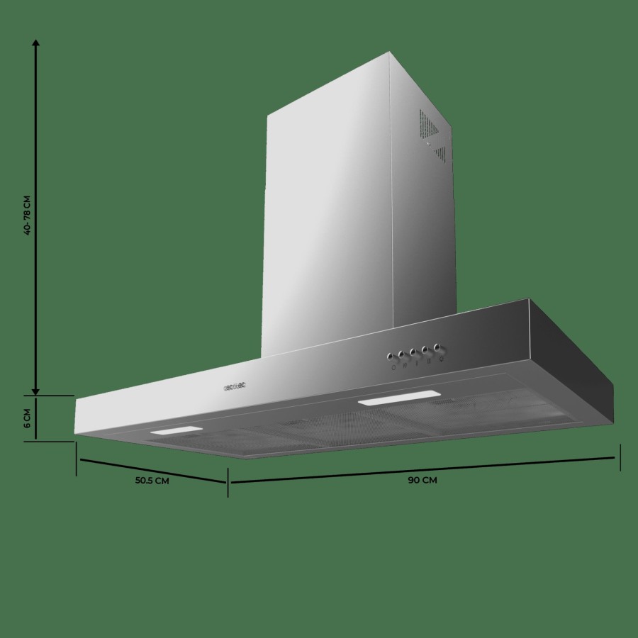 Campanas Extractoras | Cecotec Bolero Flux Tm 906500 Inox A Campana T Cecotec