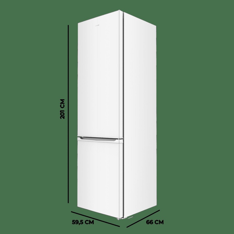 Frigorificos | Cecotec Bolero Coolmarket Combi 366 White Cristal Frigorifico Combi Con Nevera Y Congelador Cecotec