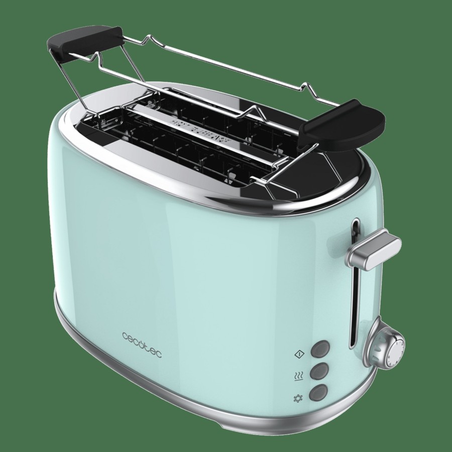 Tostadoras | Cecotec Toast&Taste 1000 Retro Double Blue Tostador Vertical Cecotec