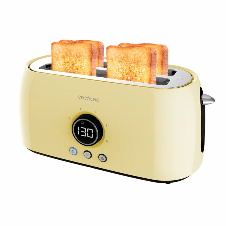 Tostadoras | Cecotec Classictoast 15000 Yellow Extra Double Tostadora Vertical Digital Cecotec